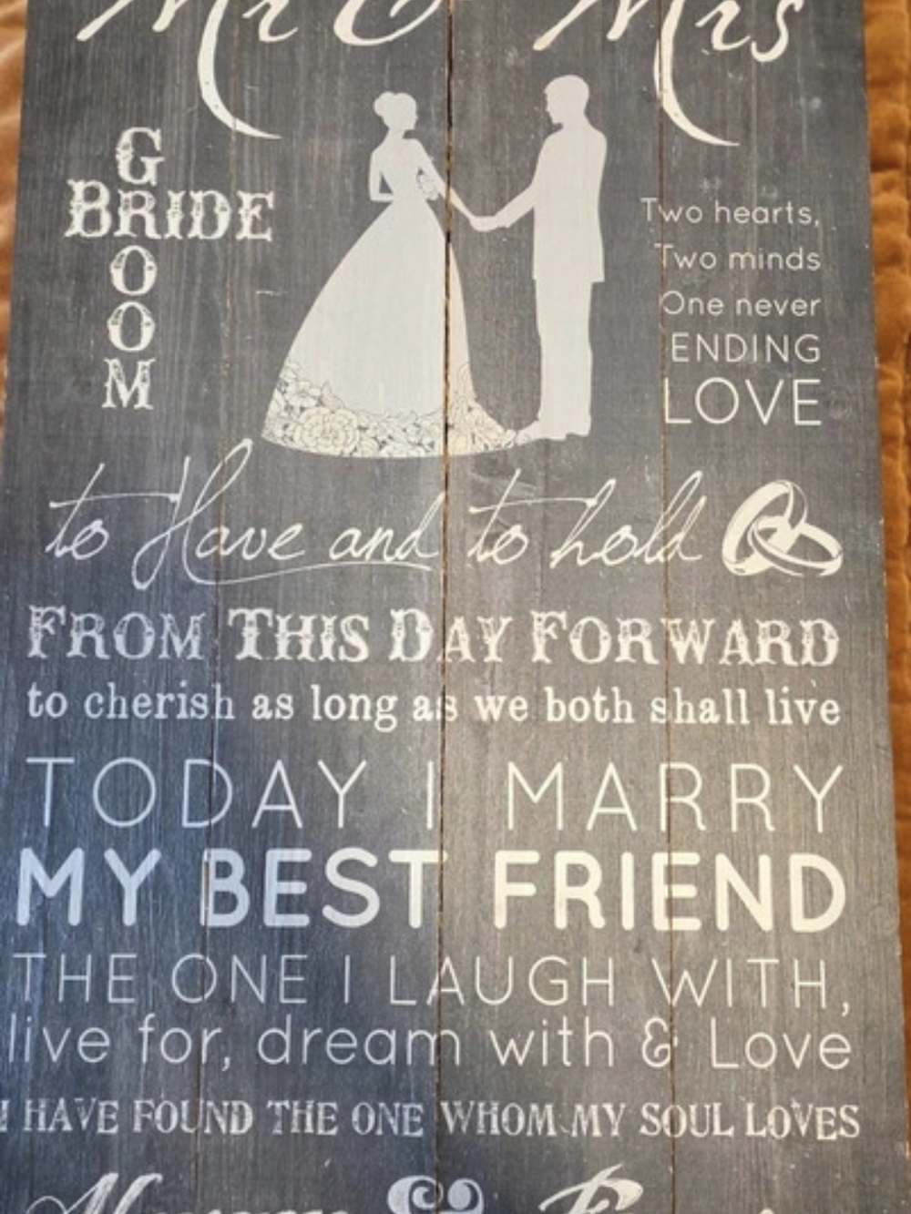 Wedding Wood Sign Black & Brown Decor